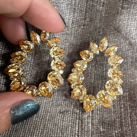 Ovale oorbellen met Swarovski kristallen