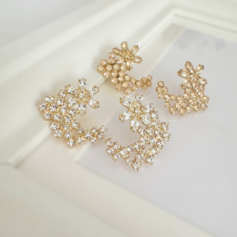 Halve maan oorstekers met Swarovski-kristalletjes (l)