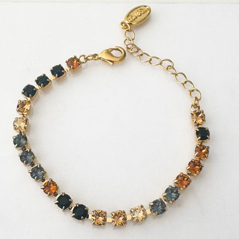 Gold bracelet (narrow) with leopard crystals