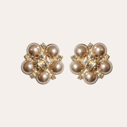 Earrings with mocha flowers