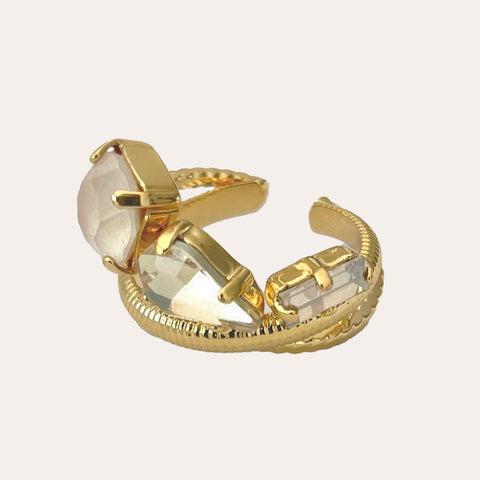 beige ring roze