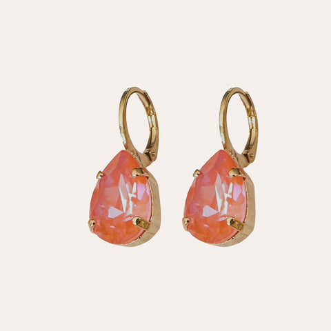 Earrings with an orange Swarovki drop