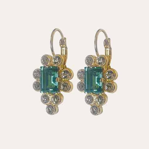 Royal green crystal earrings