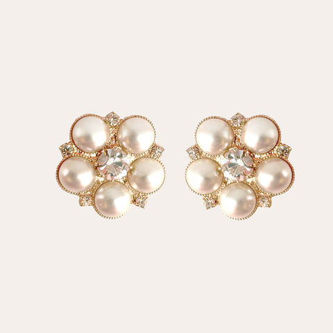 Earrings with mocha flowers