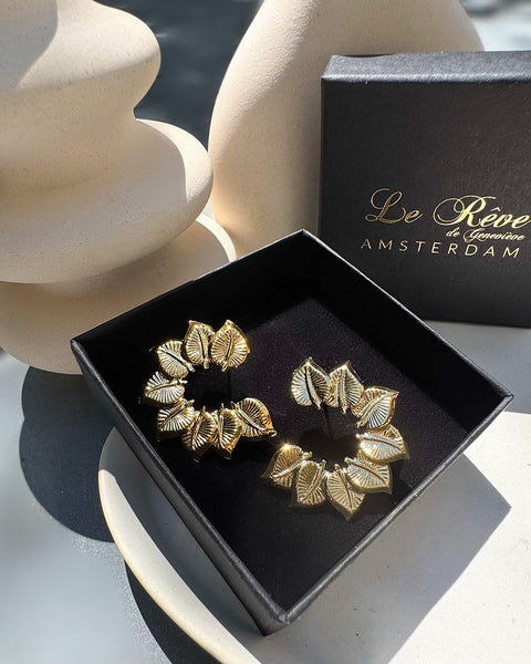 Earrings Matching leaves Refined