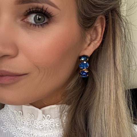 Creolen met blauwe Swarovski-kristallen