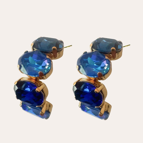 Creolen met blauwe Swarovski-kristallen