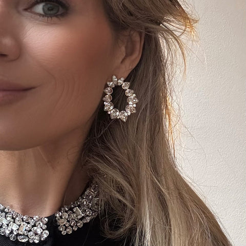 Ovale oorbellen met Swarovski kristallen