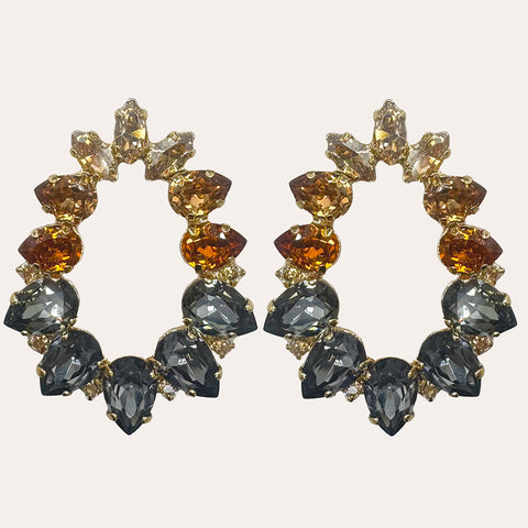 Ovale oorbellen met Leopard Swarovski kristallen