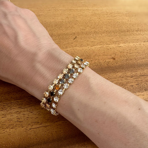 Gouden armbandje (smal) met leopard kristalletjes