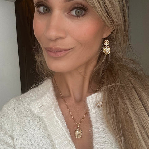 Notify me, Set: collier + oorbellen - Bruine Swarovski stenen