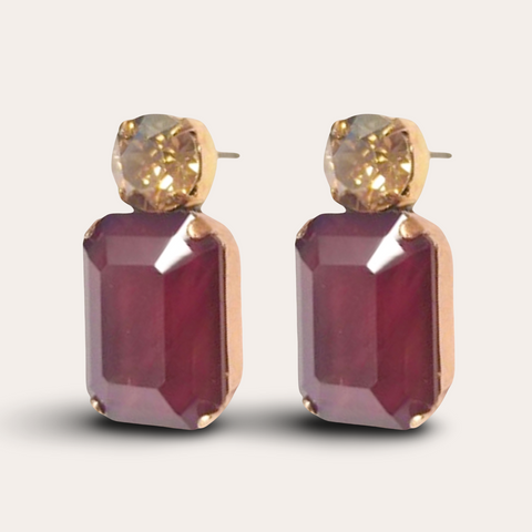 Notify me: Burgundy Swarovski oorstekers – limited edition goud & bordeaux