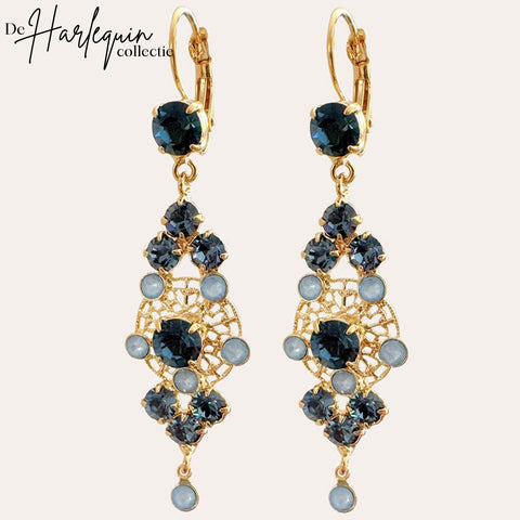 Oorhangers met blauwe steentjes