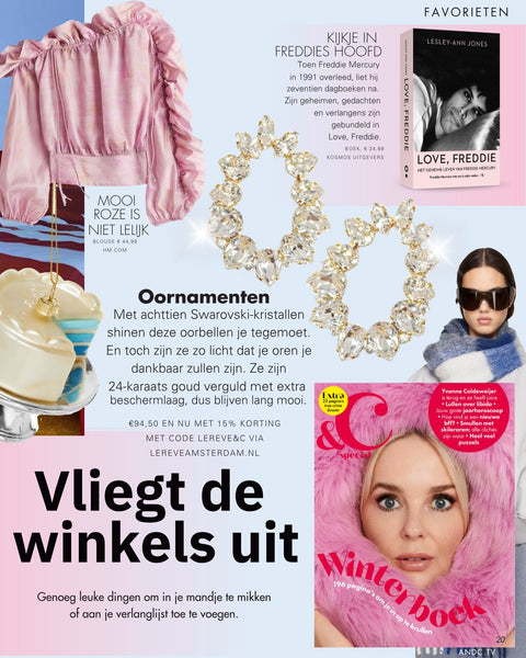 Ovale oorbellen met Swarovski kristallen