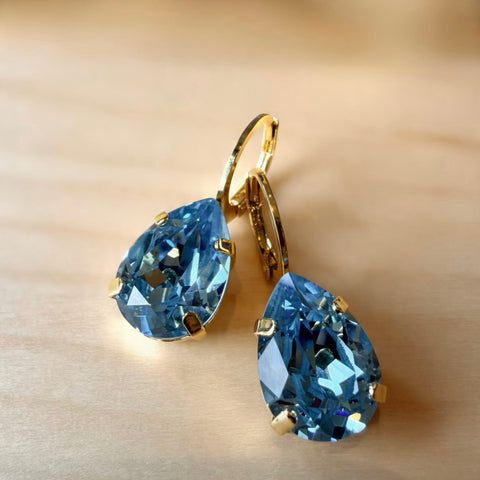 Earrings with an orange Swarovki drop