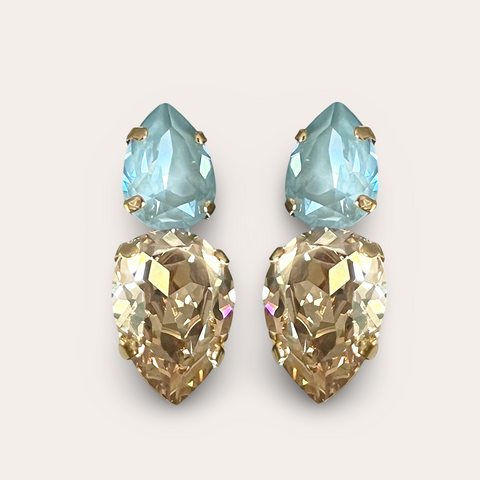 Notify me: Oorbellen met Agave en gouden Swarovski kristallen