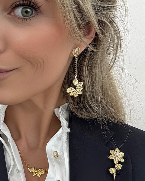 Asymmetrische oorbellen 'The Matching Leaves'