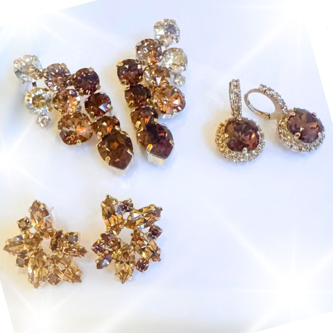 Statement bruine waterval-oorbellen