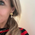 golden blossom studs with pearls