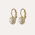 gouden hangers parel met diamantjes roze