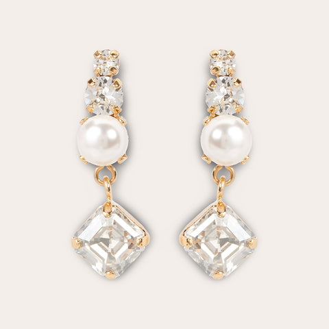 Oorbellen met Swarovski  en een parel