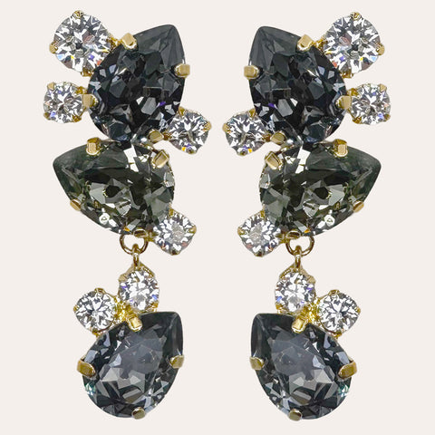 Notify me: Luxurious slim statement earrings with Swarovski