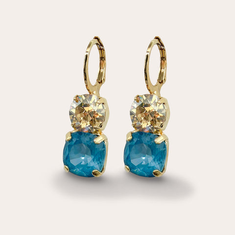 Oorhangers met teal blauwe stenen