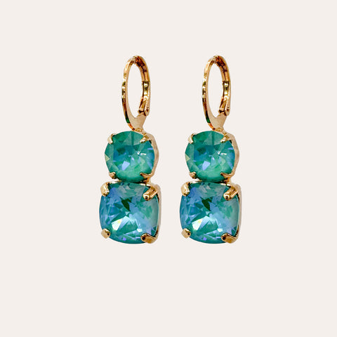 Oorhangers met turquoise kristallen