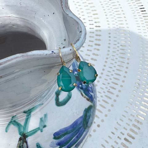 Summerdeal: Oorhangers met een appelblauwzeegroene druppel
