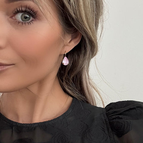 Earrings with an orange Swarovki drop