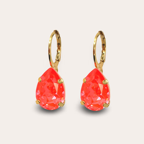 Oorhangers met een feloranje Swarovki-druppel