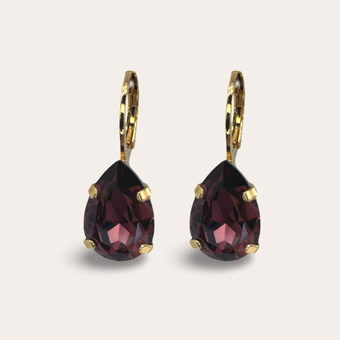 Limited edition: Burgundy oorbellen met een Swarovki-druppel