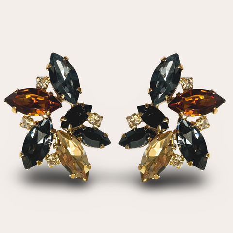 Grote leopard oorknoppen bezet met 10 kristallen