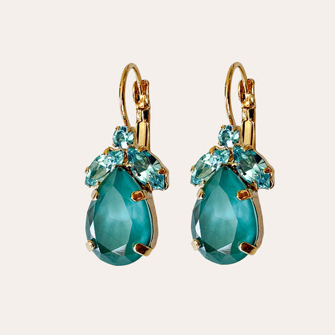 Summerdeal: Oorhangers met turkooise blaadjes en een Swarovski-druppel