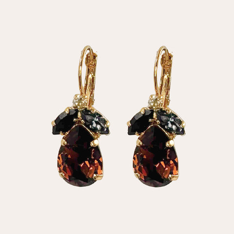 Last pairs of the Leopard earrings with leaves and a Swarovski drop