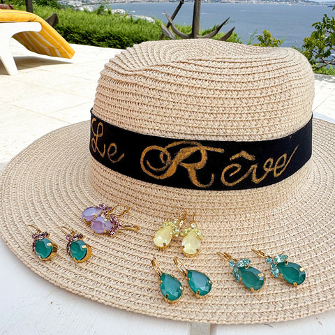 Summerdeal: Oorhangers met turkooise blaadjes en een Swarovski-druppel