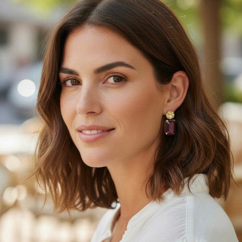 Notify me: Burgundy Swarovski oorstekers – limited edition goud & bordeaux