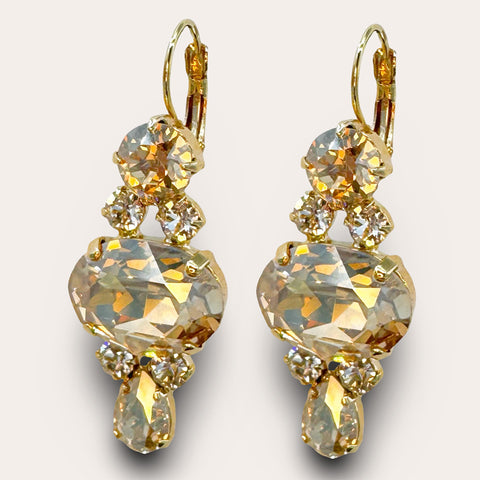 Oorbellen met gouden Swarovski-stenen