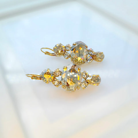 Oorbellen met gouden Swarovski-stenen