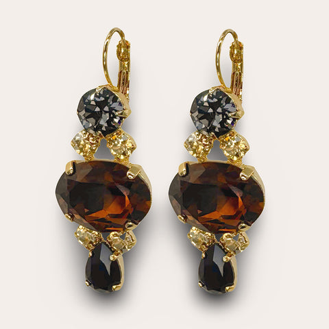 Leopard oorbellen met Swarovski-stenen