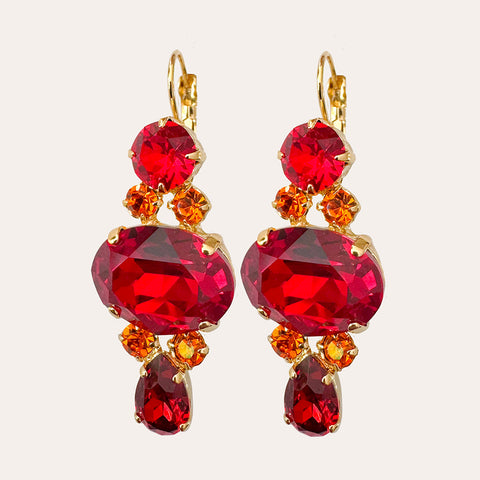 Oorbellen met rode Swarovski-stenen