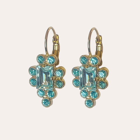 Oorhangers met felblauwe kristal