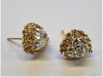 Hartjes oorknopjes met Swarovski kristallen