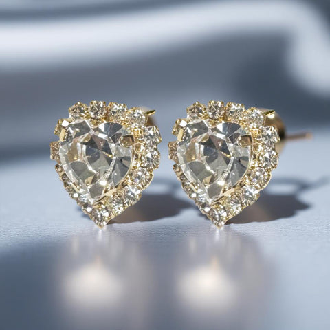 Hartjes oorknopjes met Swarovski kristallen