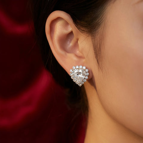 Hartjes oorknopjes met Swarovski kristallen