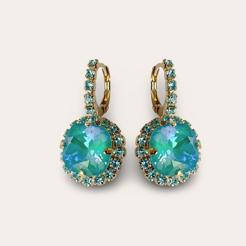 Oorhangers met turquoise kristallen