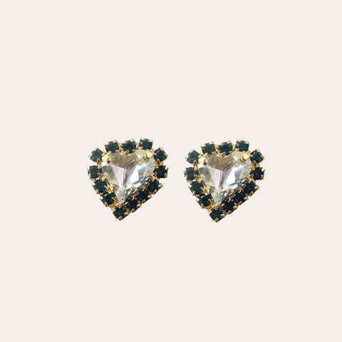 Stud earrings with blue heart