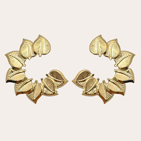 Gouden oorknoppen 'Matching Leaves Refined'