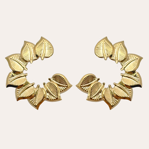 Gouden oorknoppen 'Matching Leaves Refined'