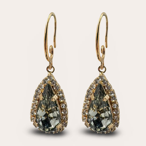 Oorhangers met zwartgrijze druppel